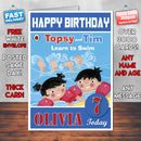 Topsy And Tim 13 Style Theme Personalised Kidshows Birthday Card (SA)