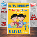 Topsy And Tim 14 Style Theme Personalised Kidshows Birthday Card (SA)