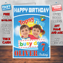 Topsy And Tim 3 Style Theme Personalised Kidshows Birthday Card (SA)