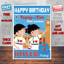 Topsy And Tim 4 Style Theme Personalised Kidshows Birthday Card (SA)
