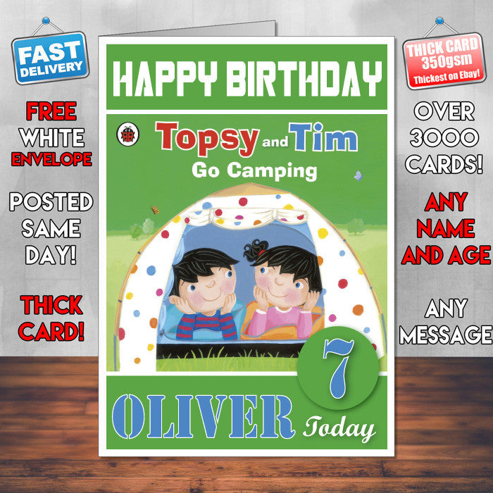 Topsy And Tim 6 Style Theme Personalised Kidshows Birthday Card (SA)