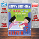 Topsy And Tim 7 Style Theme Personalised Kidshows Birthday Card (SA)