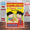Topsy And Tim 8 Style Theme Personalised Kidshows Birthday Card (SA)