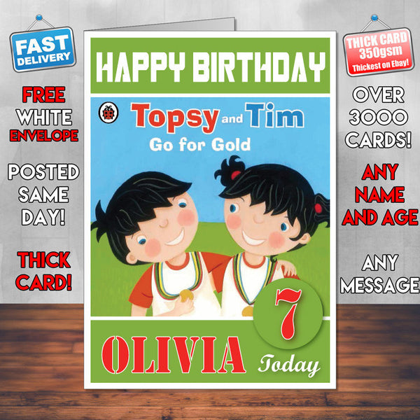 Topsy And Tim 9 Style Theme Personalised Kidshows Birthday Card (SA)