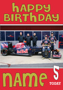 Personalised Toro Rosso F1 THEME INSPIRED PERSONALISED Kids Adult Birthday Card 4