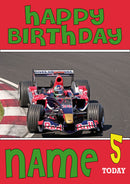 Personalised Toro Rosso F1 THEME INSPIRED PERSONALISED Kids Adult Birthday Card