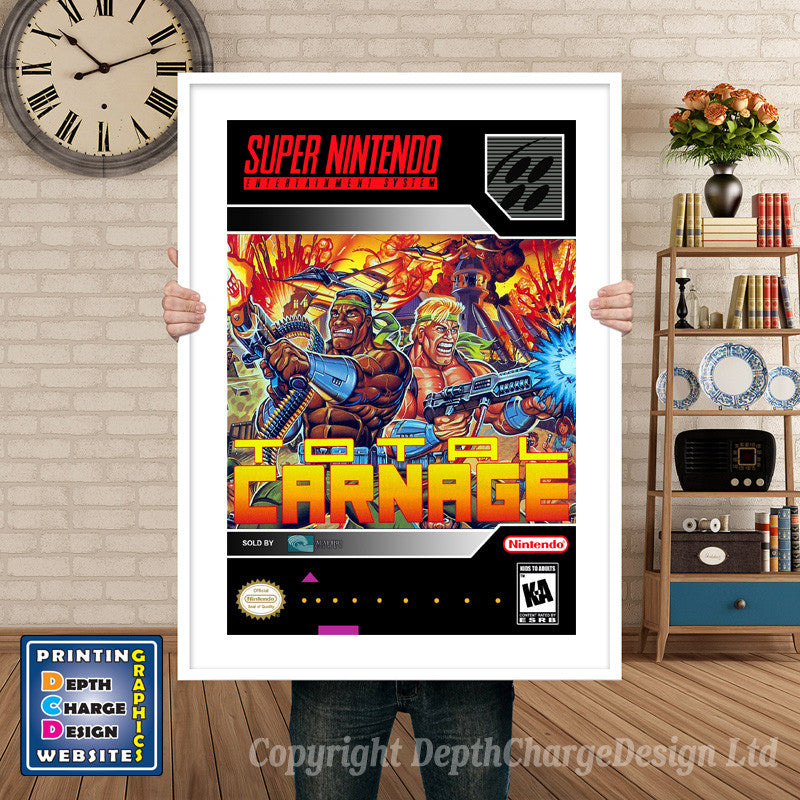 Total Carnage Super Nintendo GAME INSPIRED THEME Retro Gaming Poster A4 A3 A2 Or A1