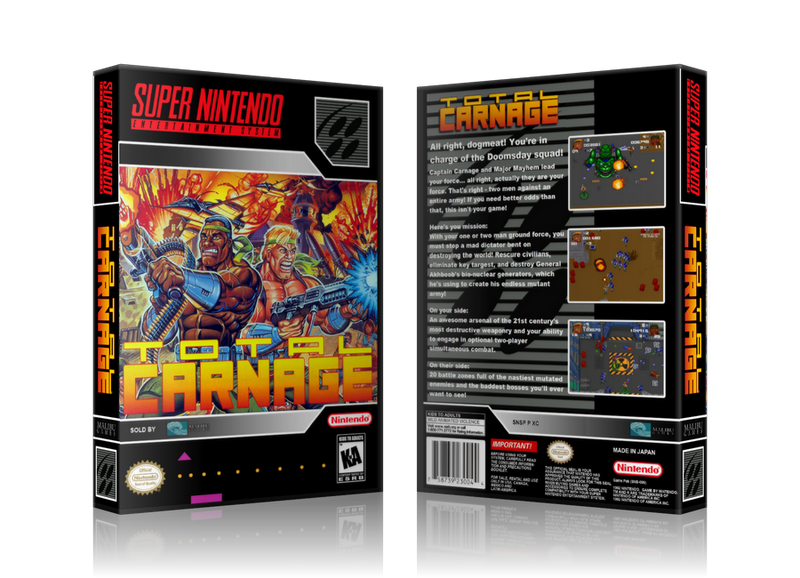 Total Carnage Replacement Nintendo SNES Game Case Or Cover