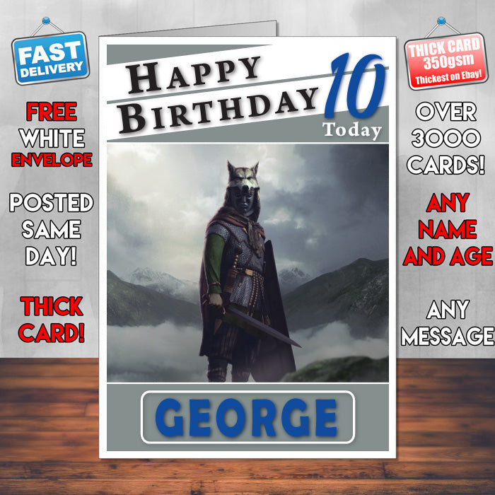 Personalised Total War Arena Inspired Style Game Kids Inspired Birthday Card (SA)