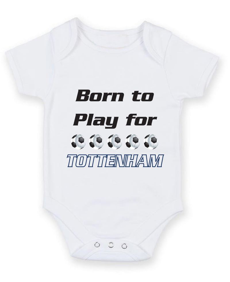 Tottenham Born to Play Football Fan Baby Grow Bodysuit