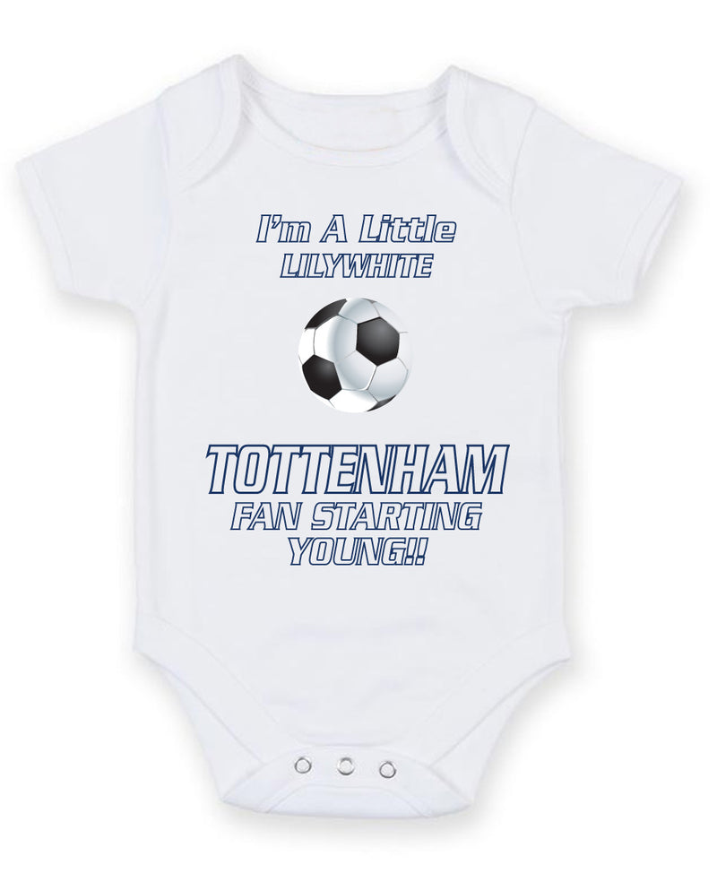 Tottenham Fan Starting Football Fan Baby Grow Bodysuit