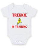 Trekkie in Training Printed Baby Grow Bodysuit Boy Girl Unisex Gift