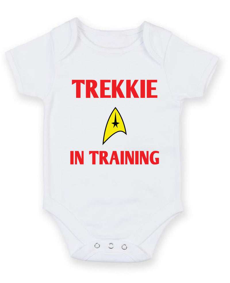 Trekkie in Training Printed Baby Grow Bodysuit Boy Girl Unisex Gift