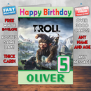 Personalised Troll And I Inspired Style Game Kids Inspired Birthday Card (SA)