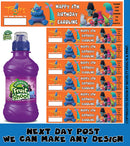 Trolls Label Inspired Theme Personalised Party Fruit Shoot Label Sticker
