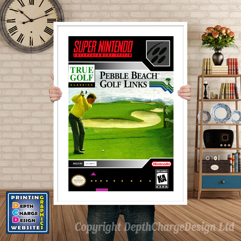 True Golf Pebble Beach Golf Links Super Nintendo Game Inspired Theme Retro