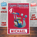 Turbo F.A.S.T 1 Style Theme Personalised Kidshows Birthday Card (SA)
