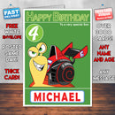 Turbo F.A.S.T 4 Style Theme Personalised Kidshows Birthday Card (SA)