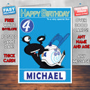 Turbo F.A.S.T 5 Style Theme Personalised Kidshows Birthday Card (SA)