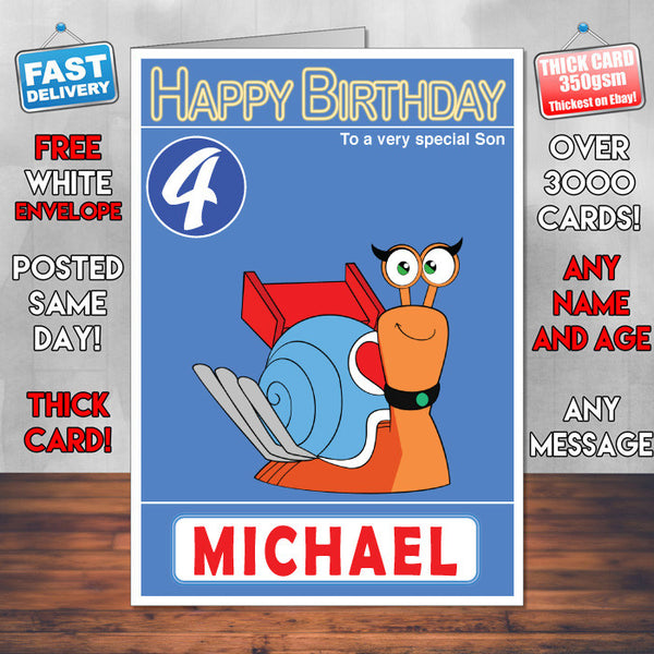 Turbo F.A.S.T 6 Style Theme Personalised Kidshows Birthday Card (SA)