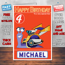 Turbo F.A.S.T 7 Style Theme Personalised Kidshows Birthday Card (SA)