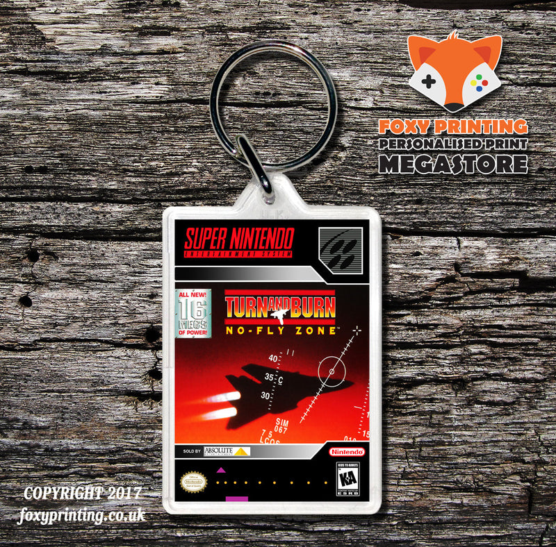 Turn And Burn No Fly Zone Game Inspired Retro Gaming Keyring