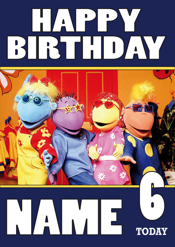 Theme Inspired Kids Adult Personalised Birthday Card Tweenies Birthday Card