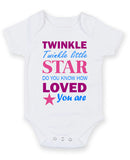 Twinkle Twinkle Little Star Personalised Baby Boy Girl Unisex Short Sleeve Bodysuit