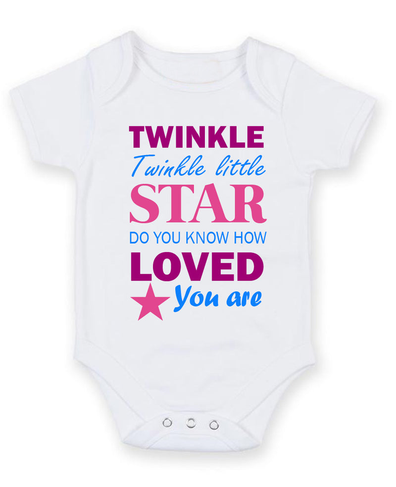 Twinkle Twinkle Little Star Personalised Baby Boy Girl Unisex Short Sleeve Bodysuit