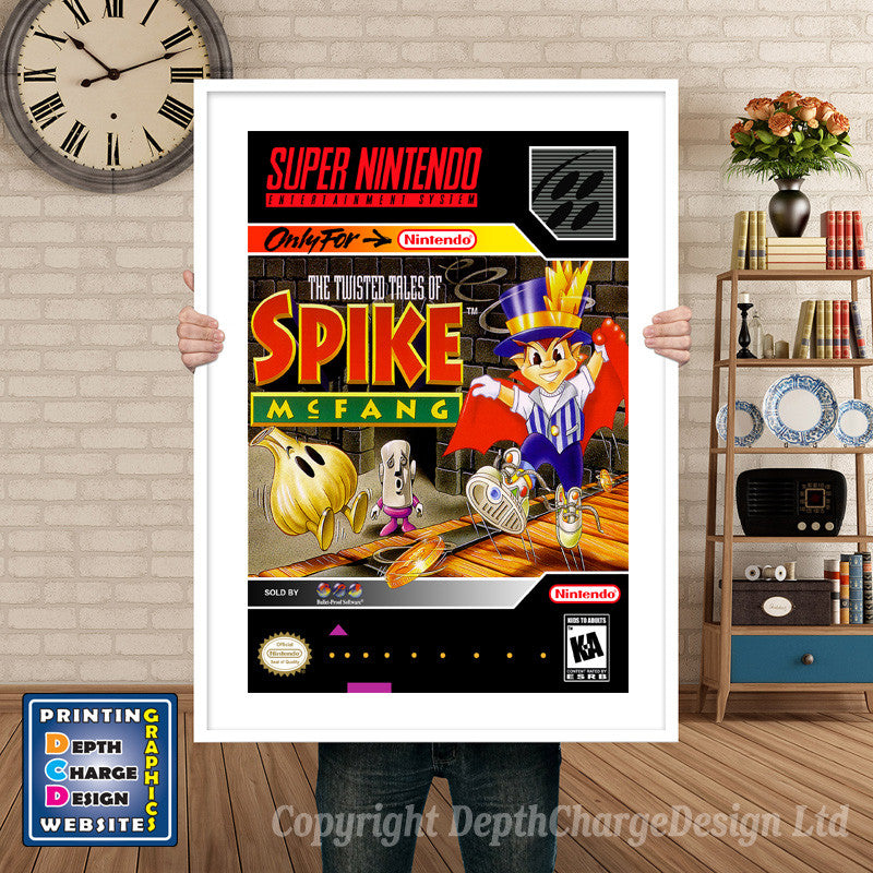 Twisted Tales Of Spike Mcfang Super Nintendo GAME INSPIRED THEME Retro Gaming Poster A4 A3 A2 Or A1