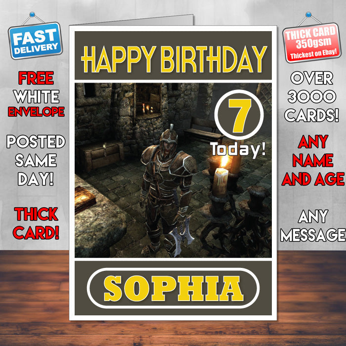 Personalised Two Worlds 2 Altar Inspired Style Game Kids Inspired Birthday Card (SA)