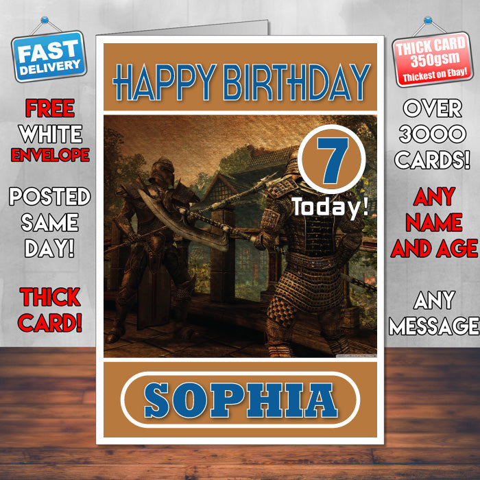 Personalised Two Worlds 2 Inspired Style Game Kids Inspired Birthday Card (SA)