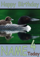 Two Birds On Lake Funny Kids Adult Personalised Birthday Card Gift Present