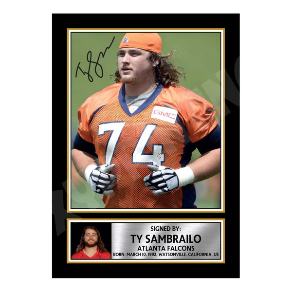 Ty Sambrailo 1 American Football Printed Signature Print