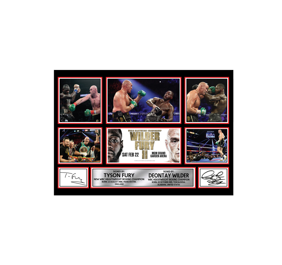 TYSON FURY VS DEONTAY WILDER 2 LAS VEGAS Boxer Printed Signature Print – Boxing – Tyson Fury VS Deontay Wilder 2 LAS Vegas Boxer Printed Signature Print – A2 Print Only