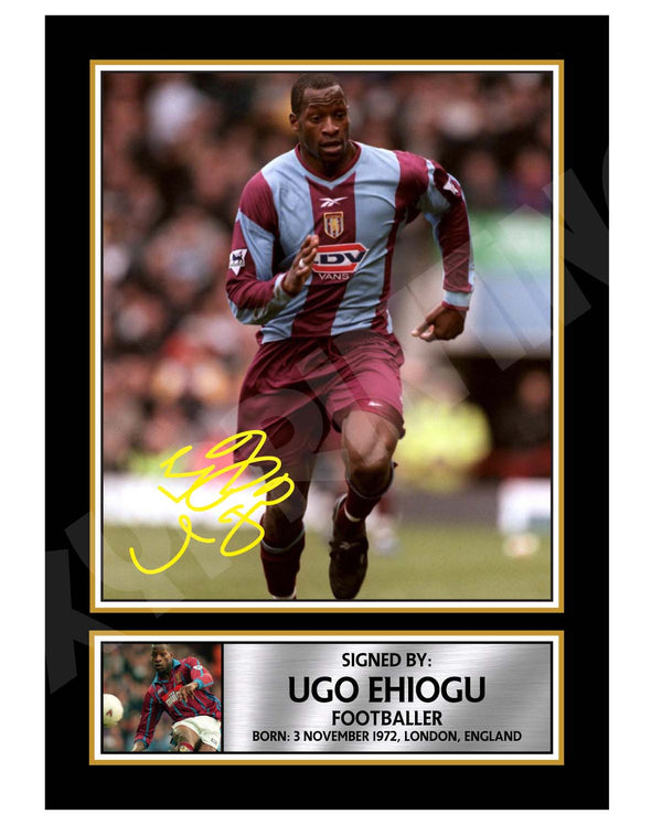 UGO EHIOGU 2 Football Player Printed Signature Print