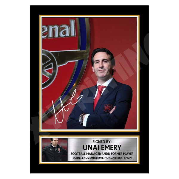 UNAI EMERY Football Player Printed Signature Print