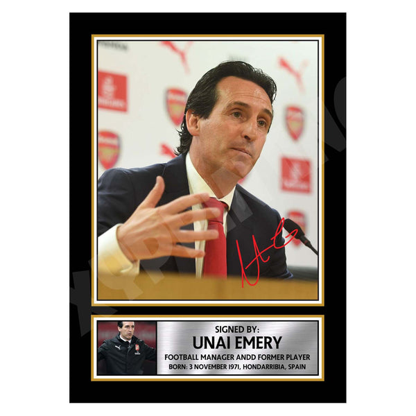 UNAI EMERY 2 Football Player Printed Signature Print