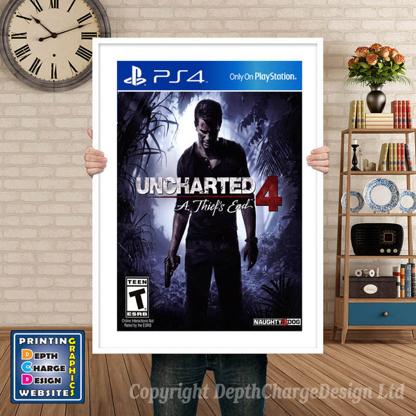 Uncharted 4 PS4 Game Inspired Theme PS4 Game Inspired Theme Retro Gaming Poster