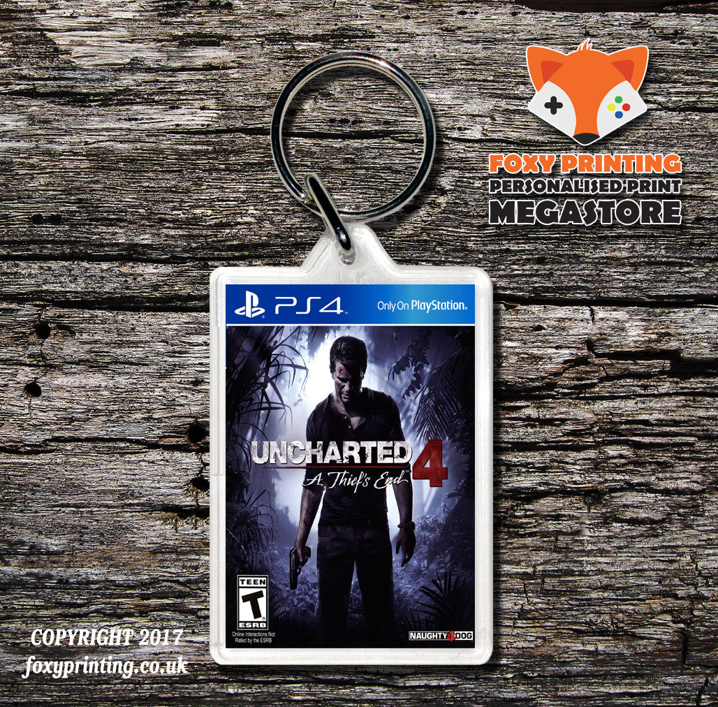 UNCHARTED 4 PS4 Game Inspired Retro Gaming Keyring