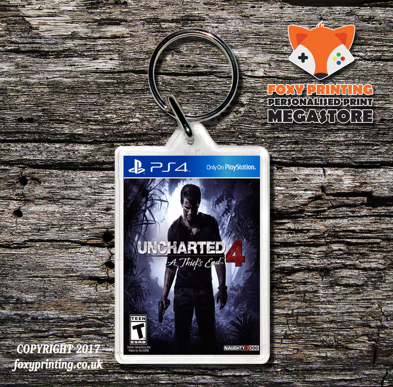UNCHARTED 4 PS4 Game Inspired Retro Gaming Keyring