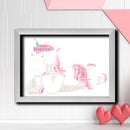Personalised Unicorn 3 Word Art Poster Print