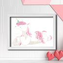 Personalised Unicorn 3 Word Art Poster Print