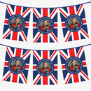 King Charles Coronation Bunting - Union Jack Image Design Pennants - 3 Metres - 6 Metres