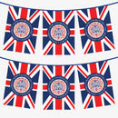 King Charles Coronation Bunting - Union Jack Official Logo Design Pennants - 3 Metres - 6 Metres