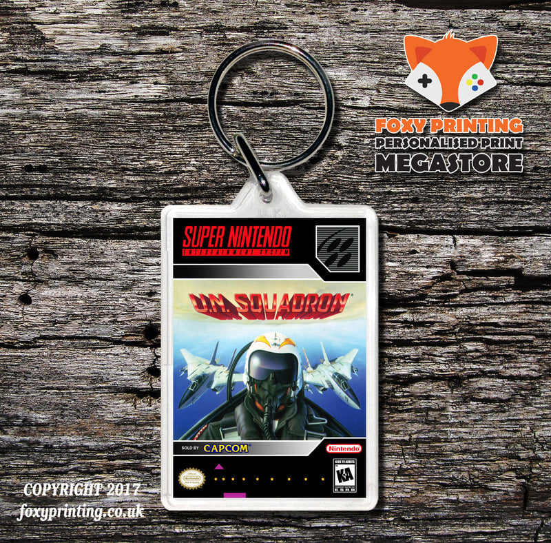 UN Squadron Game Inspired Retro Gaming Keyring