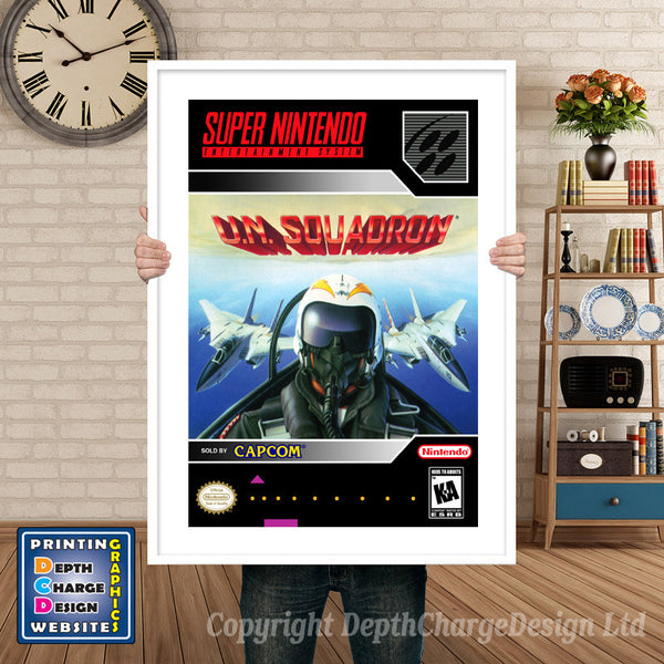 Un Squadron Super Nintendo Game Inspired Theme Retro Gaming Poster