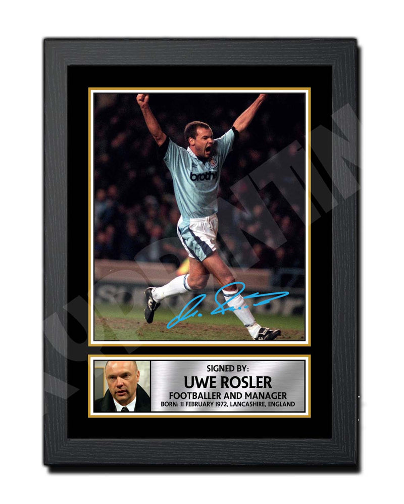 UWE ROSLER 2 Limited Edition Football Player Signed Print - Football