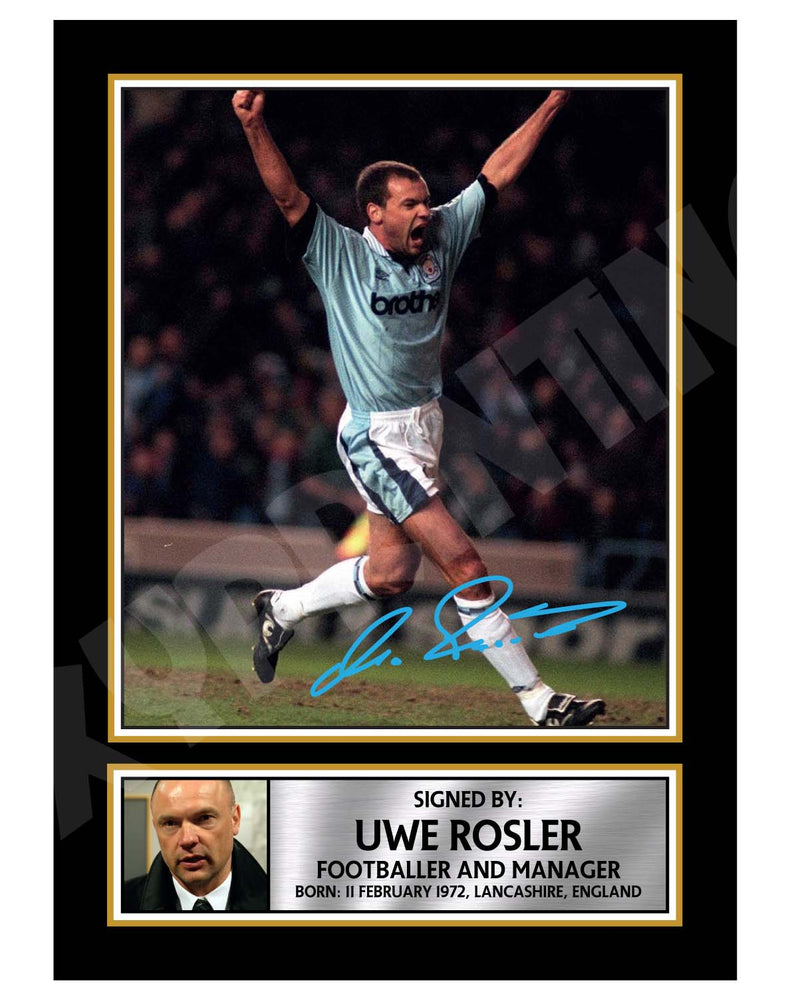 UWE ROSLER 2 Limited Edition Football Player Signed Print - Football
