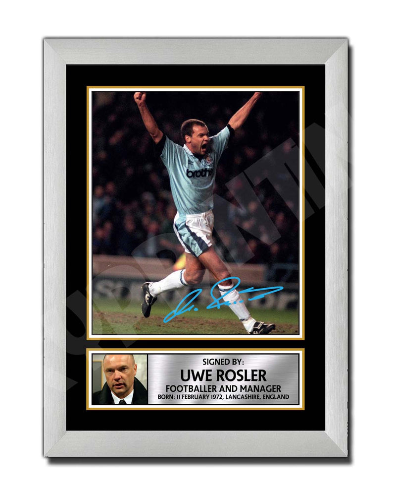 UWE ROSLER 2 Limited Edition Football Player Signed Print - Football